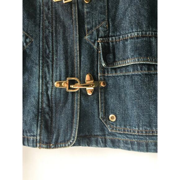 Ralph Lauren Jeans Co Rare Womens Fireman Clasp Denim Jacket Nautical - S Blue - Picture 4 of 5